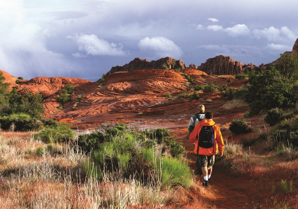 Hikers in Snow Canyon