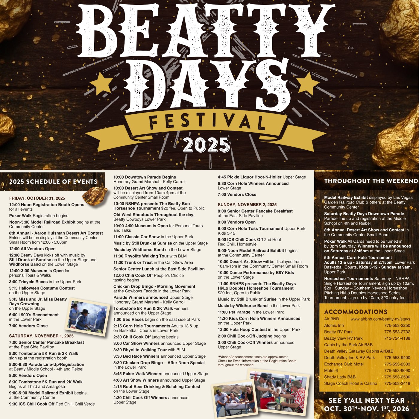 Beatty Days 2025 Schedule